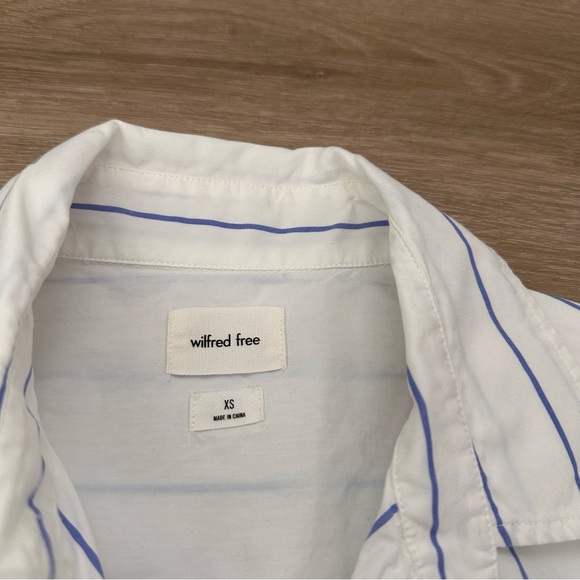 Aritzia Wilfred Free White Striped Button Down shirt - Picture 6 of 7